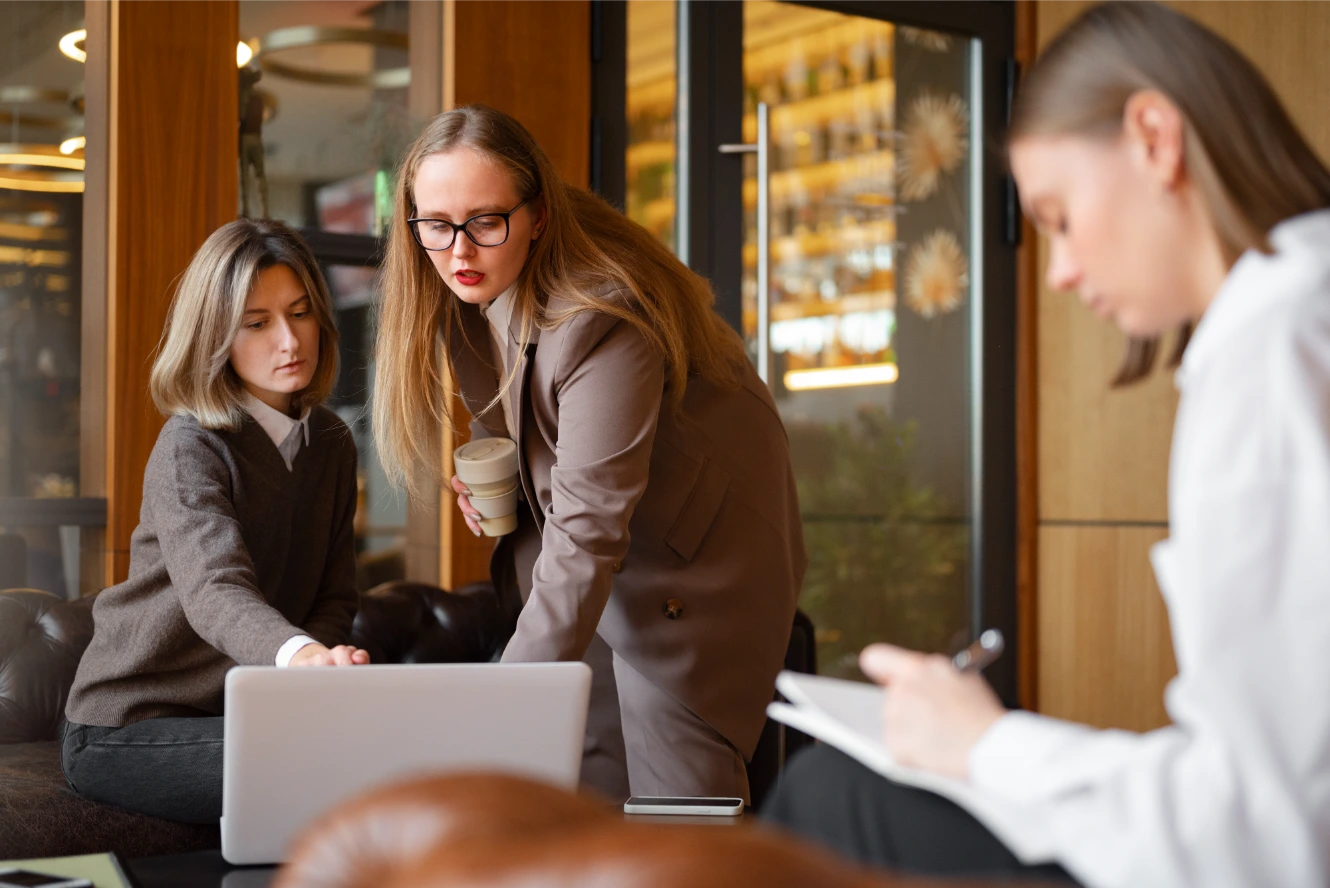 Businesswoman presenting to colleagues